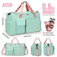thumbnail image 6 of Gocvo Gym Bag with Shoes Compartment Convenient Gym Tote Bag for Women Dry Wet Separated Weekender Overnight Bags for Travel(Green), 6 of 8