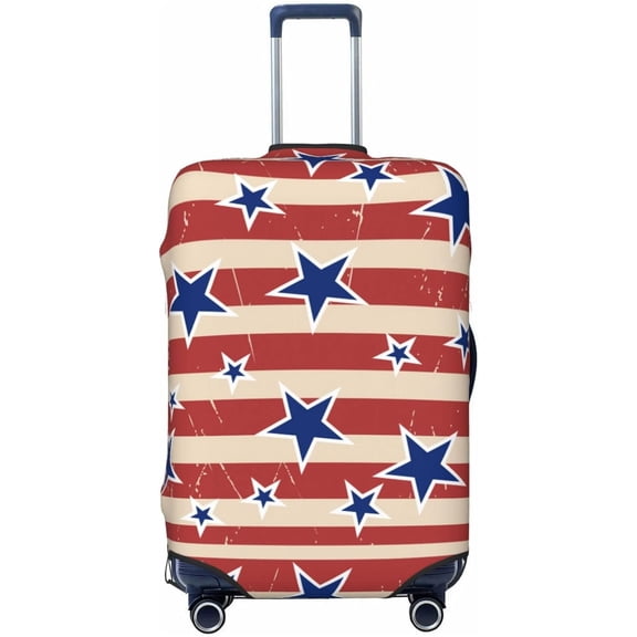Travel Luggage Cover American Flag USA Star Patriotic Suitcase Protector Washable Baggage Covers (for 22-24 inch luggage)