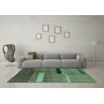 thumbnail image 3 of Ahgly Company Indoor Rectangle Abstract Turquoise Blue Modern Area Rugs, 7' x 10', 3 of 4