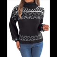 thumbnail image 2 of Suéteres para Mujer, Jerseys Casuales de Larga, Suéteres Cálidos, Tops de Punto Peludo, Suéter Grueso de Gran Tamaño. Negro M, 2 of 10
