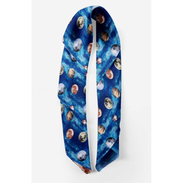 Blue Moon Silky Scarf Moon on water - indigo and rust silk scarf | morgenbardati main image 4