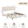thumbnail image 3 of AKDSteel Bed Frame with Upholstered Headboard, Heavy-Duty Platform Bed, Strong Wood Slat Support, No Box Spring Needed, Easy Assembly, 3 of 8