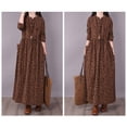 thumbnail image 7 of Summer Dresses for Women Casual Maxi Dress Short Sleeve Shirt Dress Swing A Line Tunic Dress with Pockets Coffee XL, 7 of 7