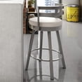 thumbnail image 3 of Amisco Render 26.63" Faux Leather Swivel Counter Stool in Cream/Glossy Gray, 3 of 9