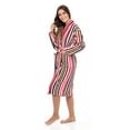 thumbnail image 3 of Women's Luxury Terry Cotton Bathrobe Spa Robe Bath Robes Shawl Collar Stripe Red L, 3 of 8