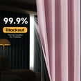 thumbnail image 6 of Pink Rod Pocket Thermal Insulated with Coated Lining 52 in. W x 84 in. L Indoor Blackout Curtains (Set of 2), 6 of 7
