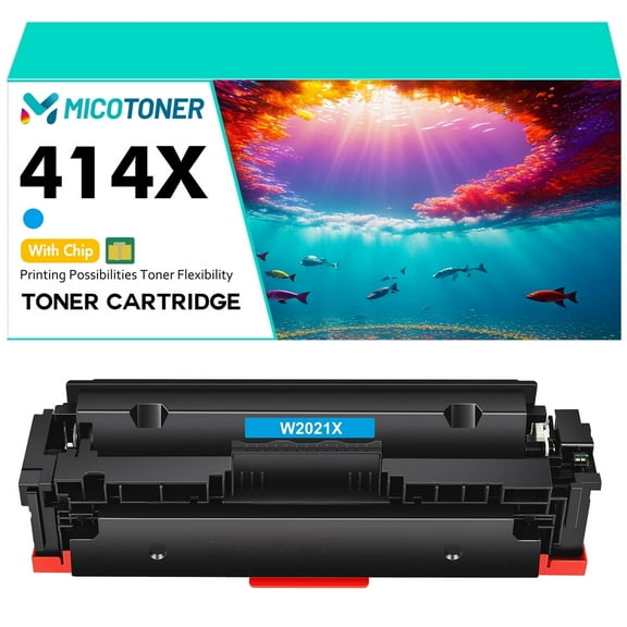 1-Pack Compatible Toner Cartridge With Chip for HP W2021X 414X W2021A 414A Work With Color LaserJet M454 M454dw Color LaserJet Pro MFP M479fdw(Cyan)