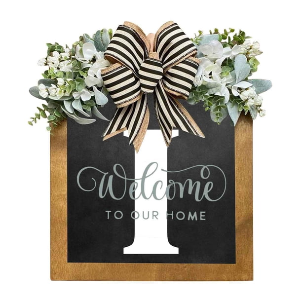 Corona de Madera Personalizada con Apellidos: Placa Colgante para Puerta Principal, Ideal para Todo El Año, con Letras Del Alfabeto de La a A La Z para Decoración Del Hogar y Regalos.