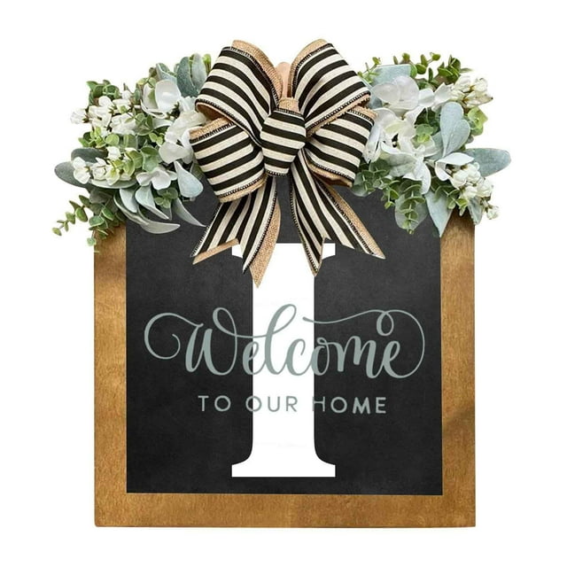 Amzcrzy Number Plate Last Name Year Round Front Door Wreath Decorative Hanging Plaques In Front Of The Door Home Decor Room Decor Home and Kitchen Dorm Room Essentials Dorm Decor