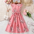 thumbnail image 2 of Baby Girl Dress Summer Print Flying Sleeve Princess Dress Flower Girl Dress,Size 8 Years-9 Years, 2 of 9