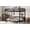 Black+Vintage, variant on SAYGOGO 2-in-1 Full over Full Metal Bunk Bed, Raised Guardrails, Noise Reduced, Easy Assembly, Vintage Wood-Colored for Teens Adults