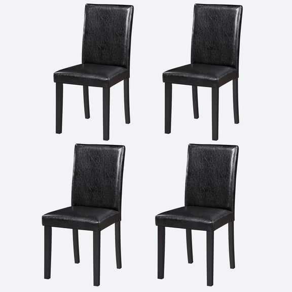 Dining Chairs set for 4, Kitchen Chair with Padded Seat, Side Chair for Dining Room, Black