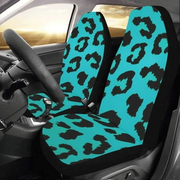 ZHANZZK Set of 2 Car Seat Covers Leopard Universal Auto Front Seats Protector Fits for Car,SUV Sedan,Truck