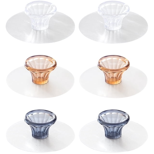 6 Pcs Boutons d'Armoire Sans Perçage Type Collant Boutons de Commode DIY Boutons de Tiroir