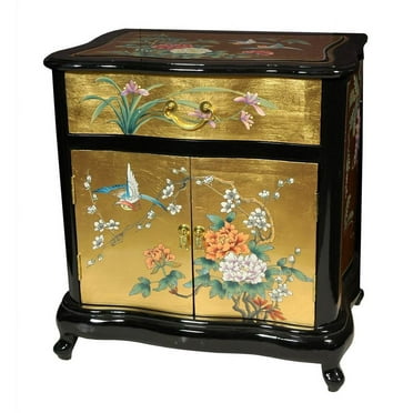 Oriental Furniture Gold Leaf End Table
