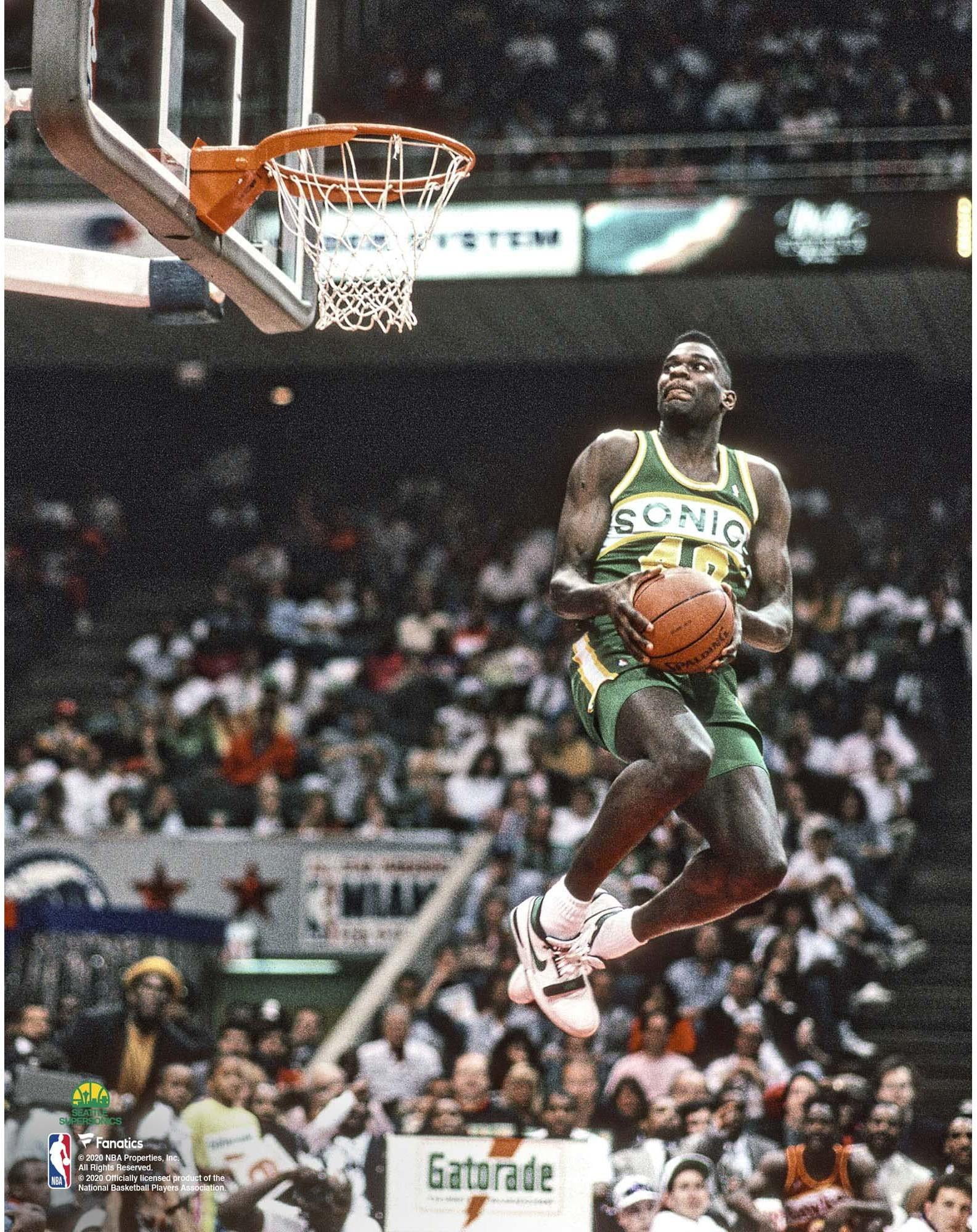 Fanatics Authentic Shawn Kemp Seattle Supersonics Nba All Star 1990 Slam Dunk Contest Sideways Dunk Photograph Walmart Com Walmart Com