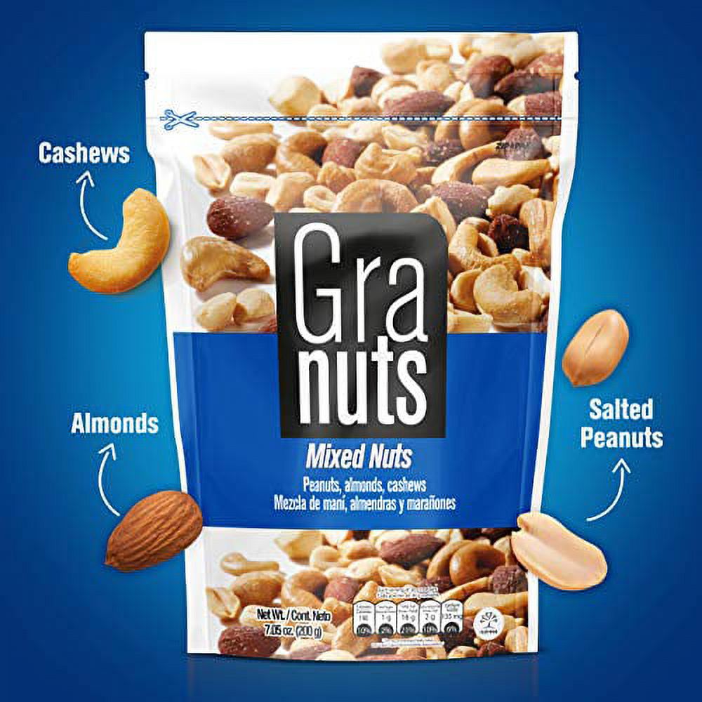 Granuts Mixed Nuts, 7.05 oz – Almonds, Peanuts & Cashews Trail Mix