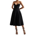 thumbnail image 1 of Vestido BELLA BARNETT Corsé negro elegante plisado para mujer, 1 of 5