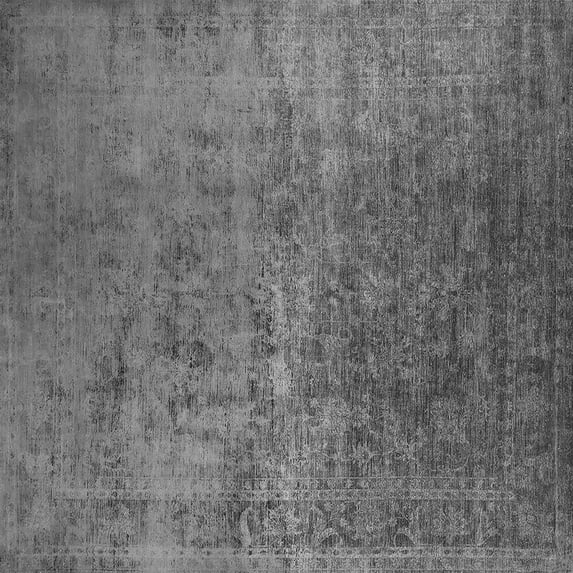 Ahgly Company Indoor Square Oriental Gray Industrial Area Rugs, 4' Square
