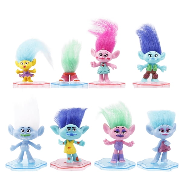 Figura de Trolls KEVCHE 8 Piezas Juguete Decoración de Escritorio Mini Edad 3+