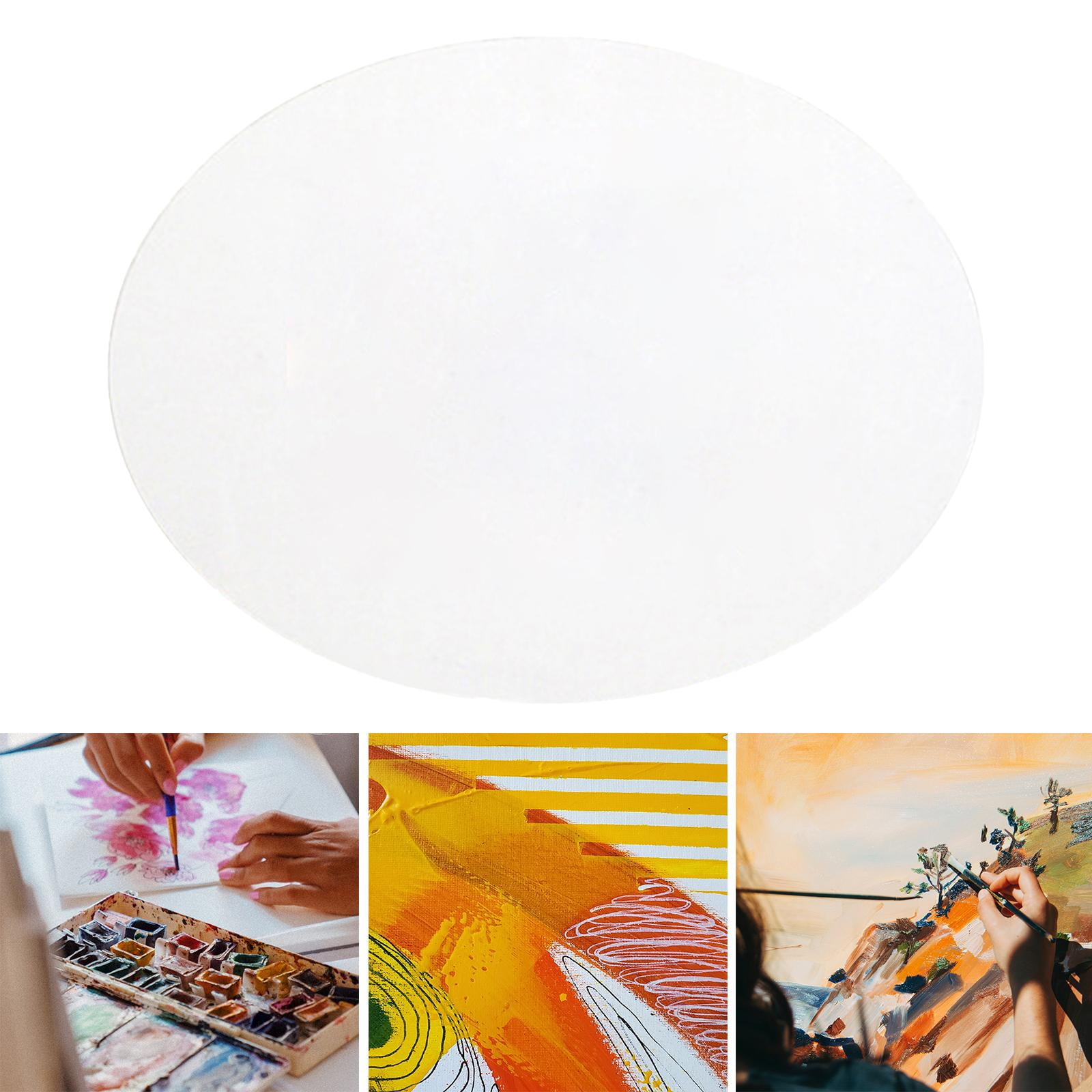 8 Pack Round Canvases for Painting, Pre Stretched Cotton Canvas Boards, Circle Shaped Art Canvas Panels for Acrylic Painting, Pouring, Oil Paint - Inc