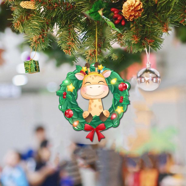 Teissuly Christmas Decoration Flat Christmas Tree Retro Style Home Decoration Car Ornaments Teissuly WER202312020613