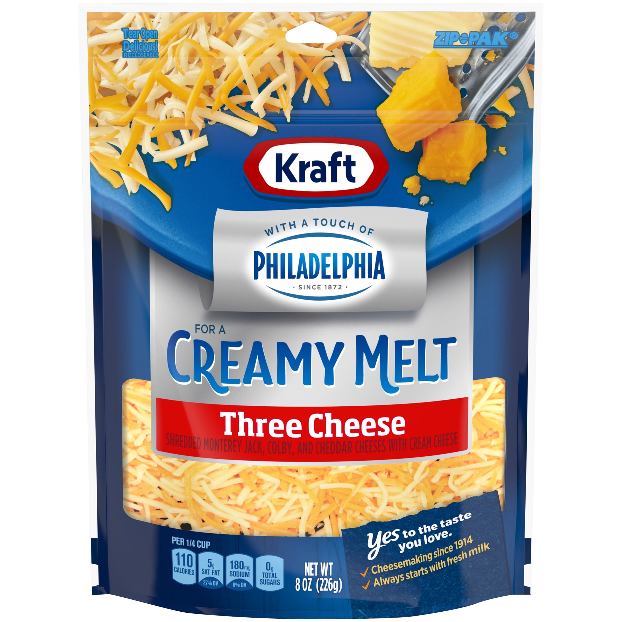 Kraft Three Cheese Blend Shredded Cheese with a Touch of Philadelphia