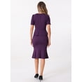thumbnail image 3 of DARING DIVA Women's Square Neck Fishtail Bodycon Peplum Skirt Set S Purple, 3 of 6
