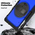 thumbnail image 6 of 3 Layer Case for Samsung Galaxy Tab S10 FE Plus 13.1" 2025, for Kids Heavy Duty Protective Case with Screen Protector & Stylus Holder & 360 Rotating Stand Hand/Shoulder Strap, Blue+Black, 6 of 8