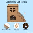 thumbnail image 4 of PETMAKER Cardboard Cat House with Scratching Pads, Toys, and Catnip, 4 of 11