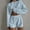Bleu Clair, variante sur Elvqul Haut à Enfiler et Shorts pour Femmes, Ensembles de Pyjama à Col Rond 2 Pcs, Vêtements de Nuit Légers d'Été pour Femmes, Manches Longues