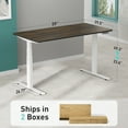 thumbnail image 2 of VVENACE D2Pro Electric Standing Desk Height Adjustable Desk 4 Memory Height Ergonomic Sit Stand up Desk for Home Office, White Frame Brown 59 x 30 inch One-Piece Desktop (2 Packages), 2 of 5