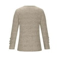 thumbnail image 4 of Dagugfen Ribbed Long Sleeve Tops for Women Lace V Neck Low Cut Slim Fitting Button Comfy Knit Casual Going out Tops, 4 of 6