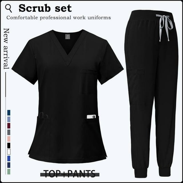 Costume de Travail à Manches Courtes d'Été pour Femmes et Hommes Uniformes de Docteur