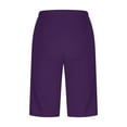 thumbnail image 7 of Crunowin Women's Solid Color Yoga Shorts, with Lace Trim Seamless Workout Biker Shorts Purple XL, 7 of 7