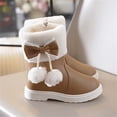 thumbnail image 3 of Eltusu Girls Winter Snow Boots, No Slip Warm Princess Mid-Calf Windproof Boots Khaki Size 2 Big Kids, 3 of 5
