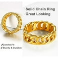 thumbnail image 4 of ChainsHouse Stainless Steel Rings for Men Women Cuban Link 7mm Wide Silver/Black/Gold Plated Band Ring Birthday Christmas Jewelry Gift, Size 7-14, 4 of 10