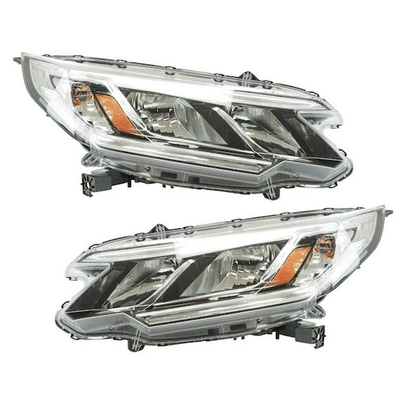 Headlight Assembly Set 2 Piece - Compatible with 2015 - 2016 Honda CR-V LX