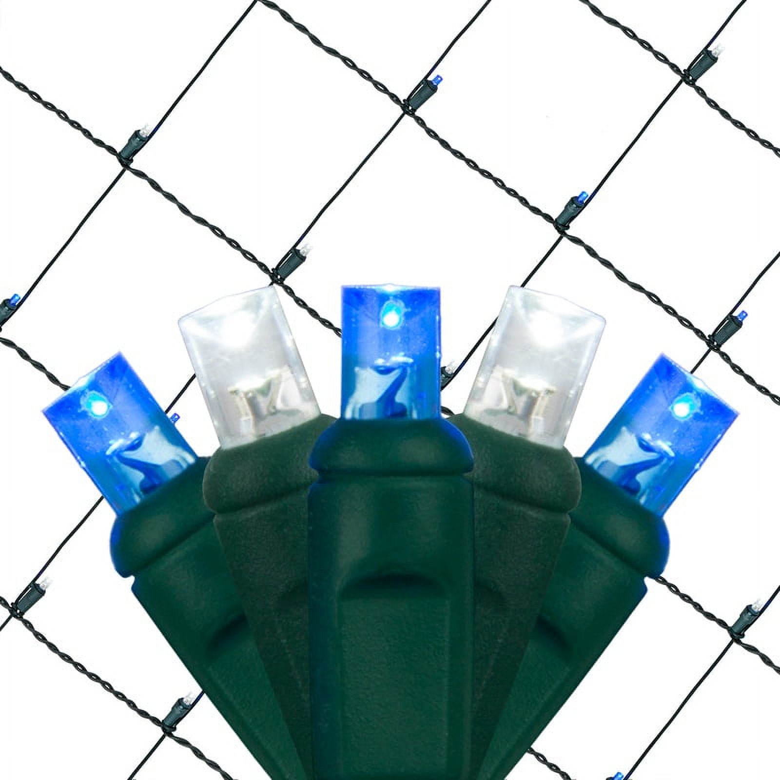 Wintergreen Lighting Blue and Cool White LED Net Lights Christmas Net Lights, 100 5mm Lights, 4'x6' Net, Energy Star Rated