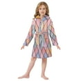 thumbnail image 6 of FORMRS Niños Bathrobe Unisex Hooded Robe Soft Plush Pajamas Sleepwear, Size 7-9T, Pink Shimmering Pattern, 6 of 7