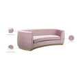 thumbnail image 2 of Meridian Furniture Julian Contemporary Velvet Sofa in Pink, 2 of 7
