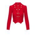 thumbnail image 2 of Women's Military Crop stretch Gold Zip up Blazer Jacket, 2 of 3