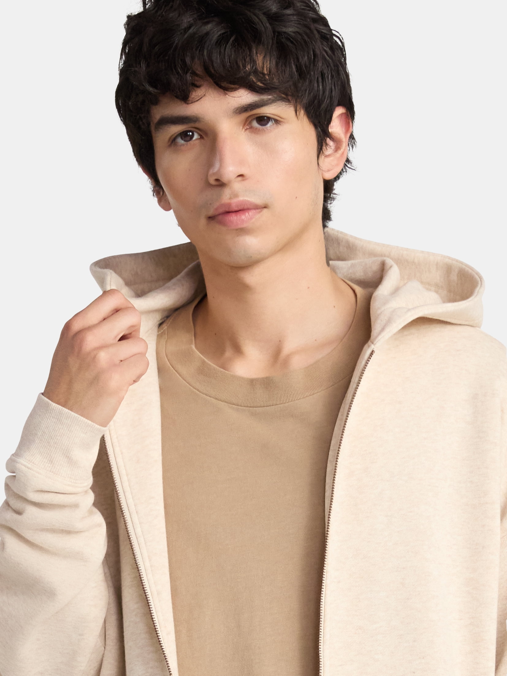 No Boundaries Zip Hoodie with Long Sleeves, Men's & Big Men's