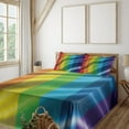 thumbnail image 2 of Ambesonne Rainbow Fitted & Top Sheet Set with Shams, Pride Flag Inspired Design, Multicolor, 2 of 5