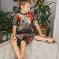 thumbnail image 4 of Balery Abstract Red Koi Fish Art Conjunto de Pijama Infantil de Manga Corta con Estampado – Ropa de Dormir de Algodón Suave-Small, 4 of 6