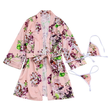 

Summer Savings Clearance 2023! PEZHADA Women s Pyjamas Satin Silk Pajamas Women Nightdress Lingerie Robes Underwear Sleepwear Sexy Pink XL