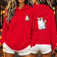 thumbnail image 2 of Aboser Womens Spooky Pullover Hoodies Halloween Party Shirts Cute Long Sleeve Tops Lightweight Cozy Hooded Sweatshirts with Pockets, 2 of 8