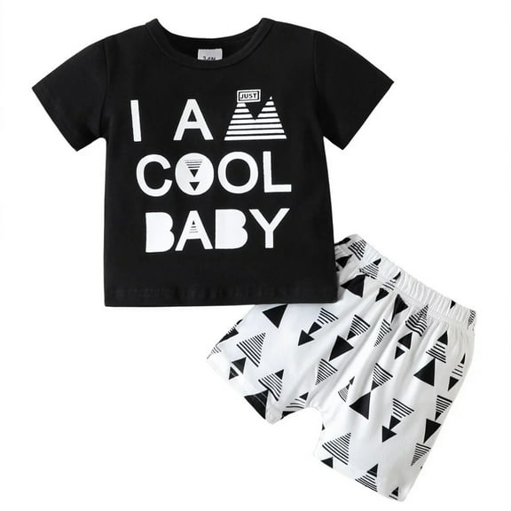 XBASW Newborn Baby Boys T-Shirt Shorts 2PCS Summer Clothes Set 3 - 24 Months Letter Printing Short Sleeve Tees  joggers Shorts 2 Piece Outfit