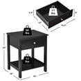 thumbnail image 7 of Amijoy Nightstand with Drawer Storage Shelf Wooden Bedside Sofa Side Table Black, 7 of 7