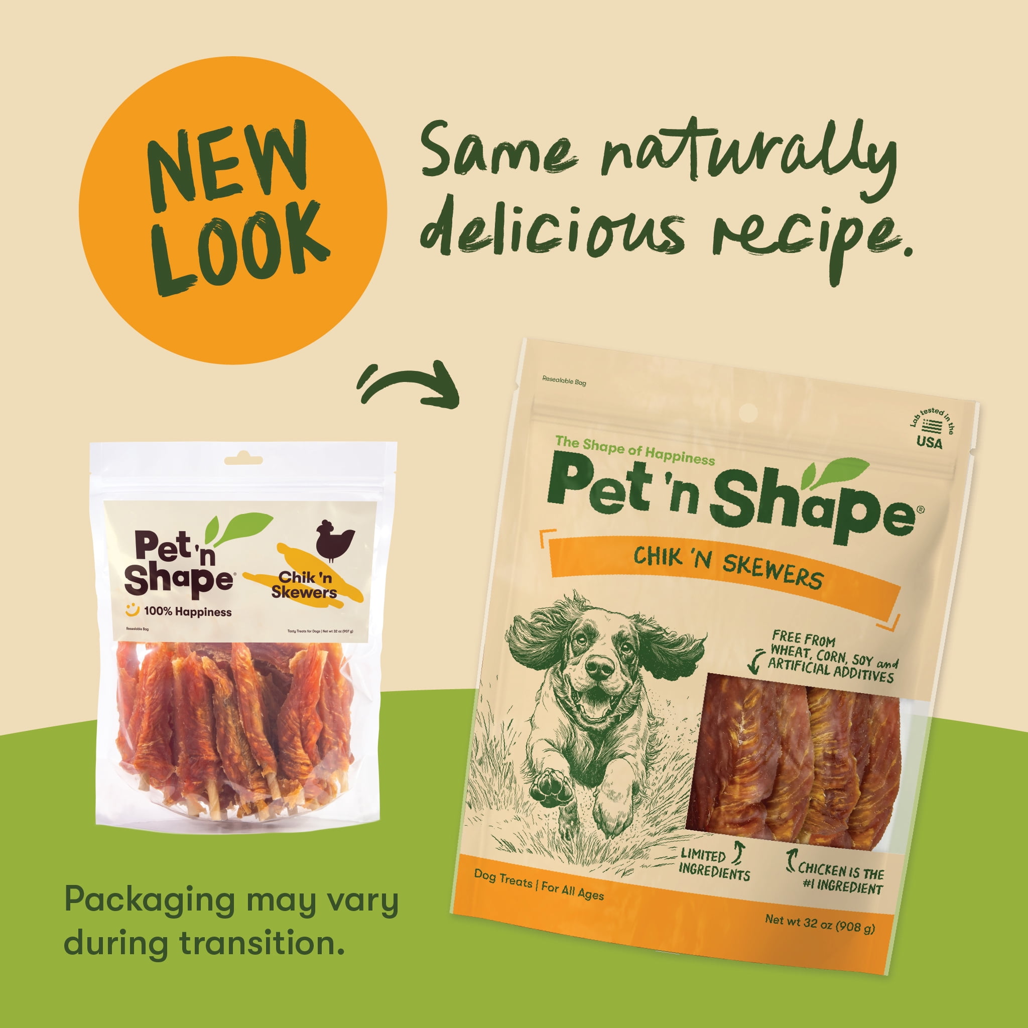 Pet 'n Shape Chik 'n Skewers – Chicken Wrapped Rawhide Chew Dog Treats - 2 Pound